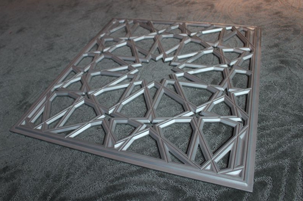 carved aluminum plate