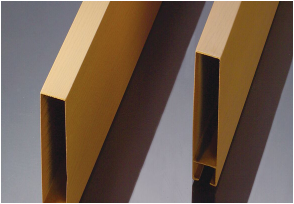 The collocation between aluminum square and carved aluminum veneer