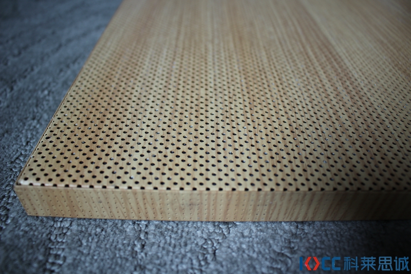 Wood grain aluminum honeycomb perforated acoustic panel